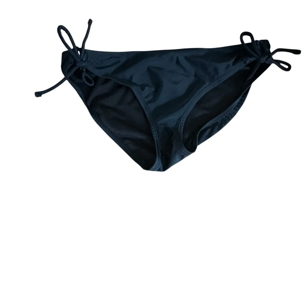 Tahiti Elegant Black Bikini Bottom with Side Ties - Picture 1 of 2